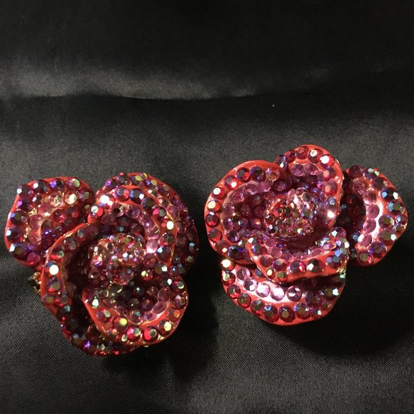 Richard Kerr Crystal Roses Earrings - Picture 3 of 6